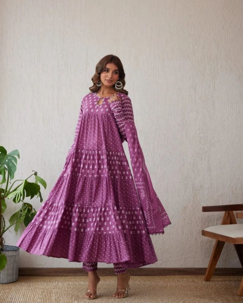 🌺 কালারফুল সুতি থ্রি পিস 🌺 - Image 4
