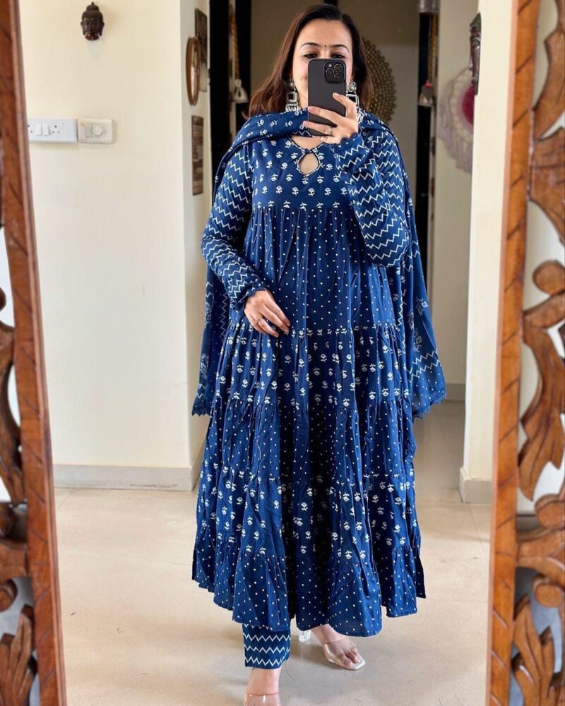 🌺 কালারফুল সুতি থ্রি পিস 🌺 - Image 4