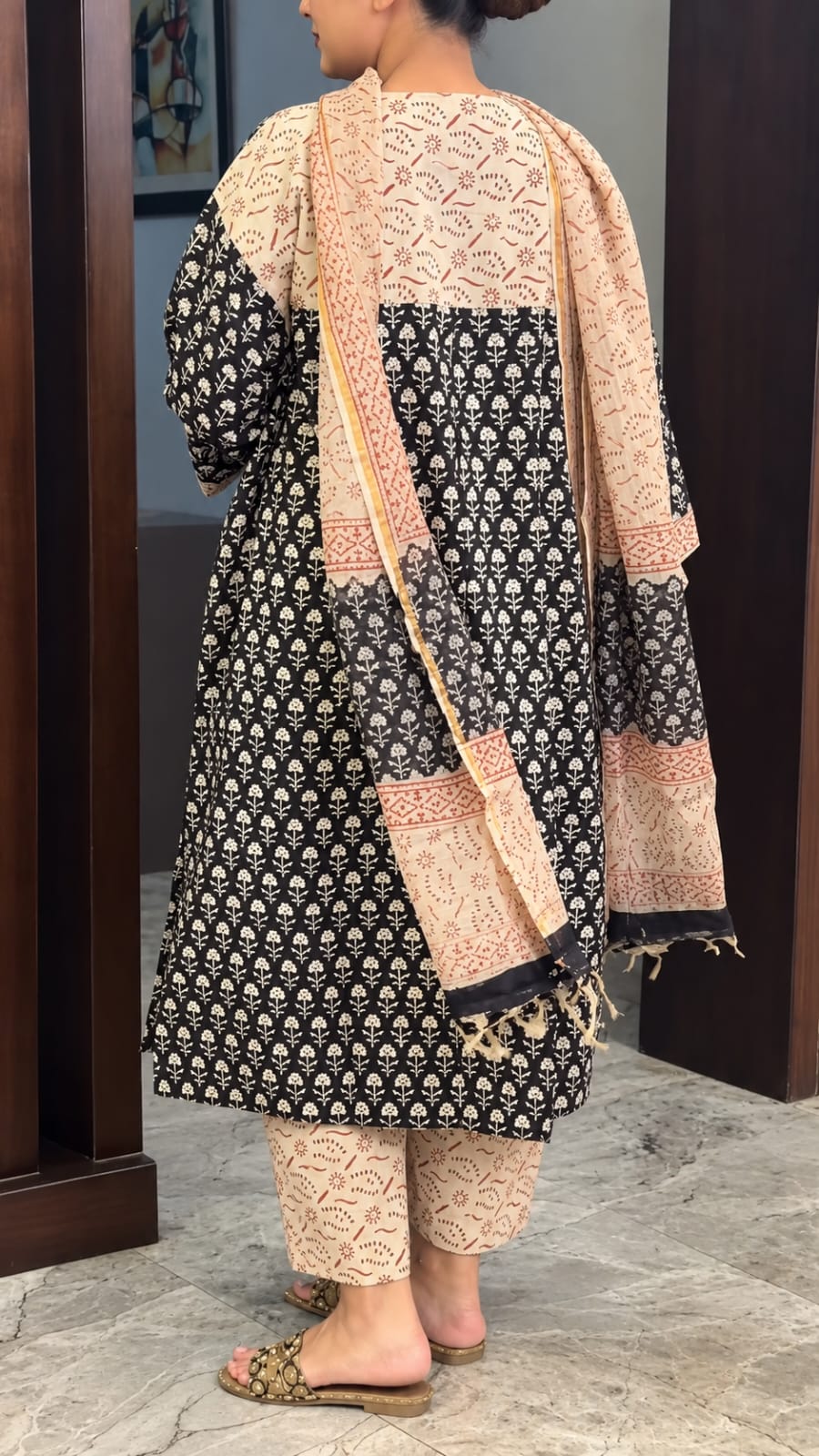 Readymade Cotton Three Piece (BLACK) - Image 5